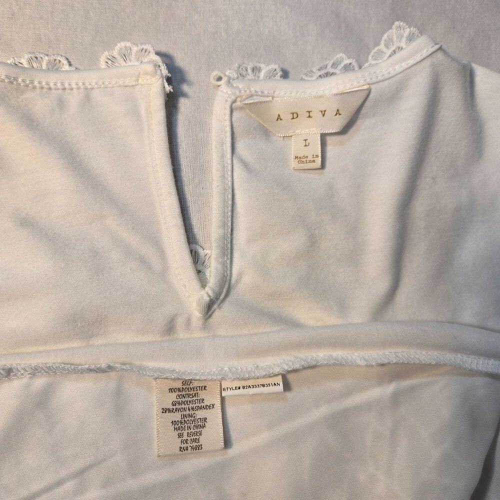 ADIVA Cottagecore Fairy White Lace Embroidered Floral Tank Top Size L New NO Tag - Picture 13 of 16